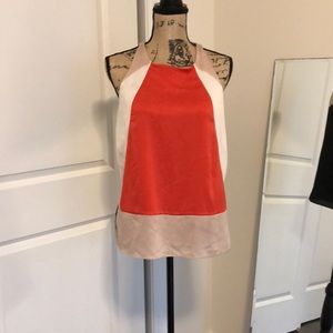 Lovely silk AT color block top